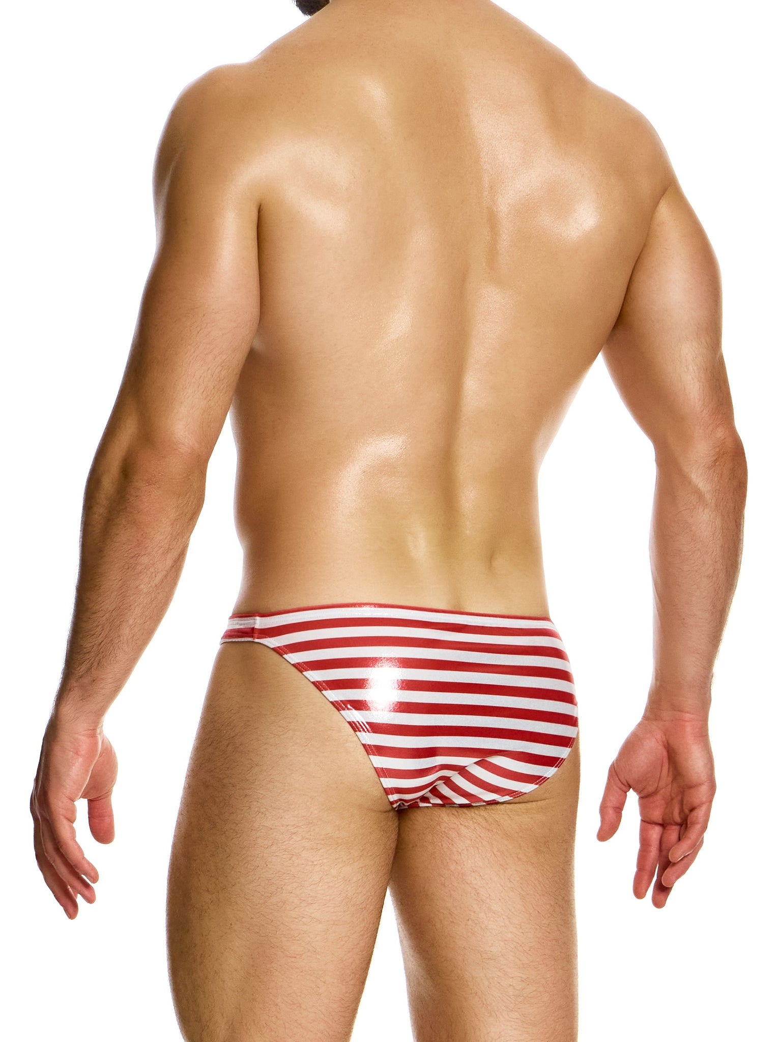 Modus Vivendi Red Striped Low Cut Swim Brief - BANG & STRIKE (view 3)