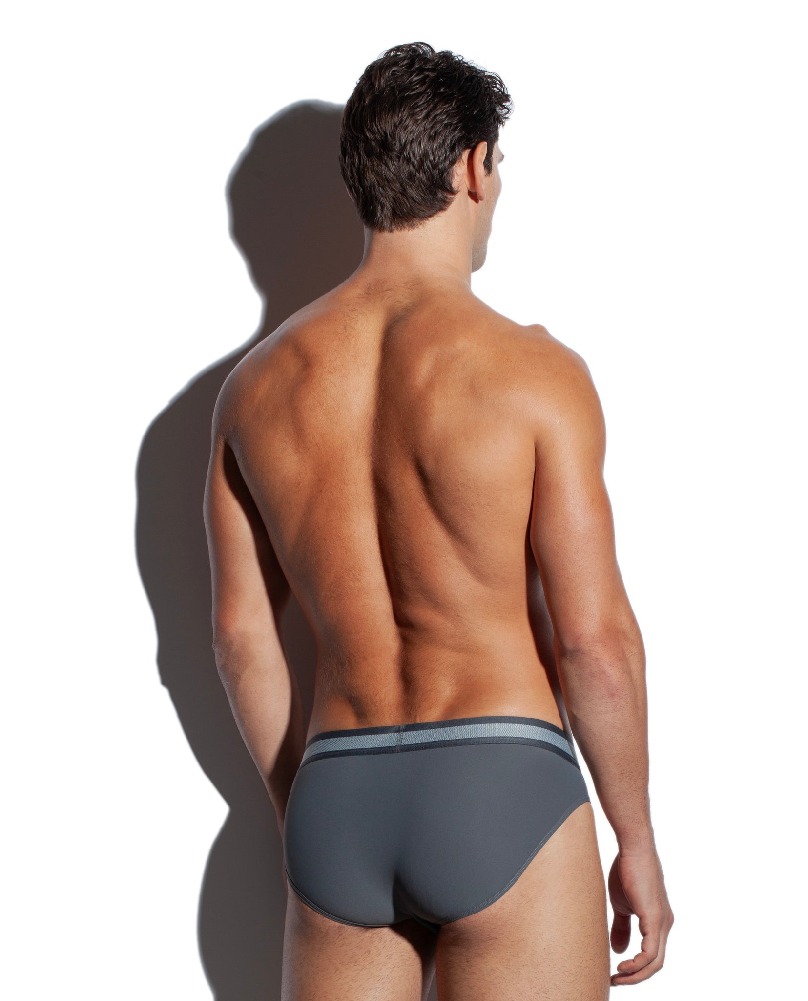 SALIGIA Grey Nylon Anaerobic Club Brief - BANG & STRIKE (view 3)