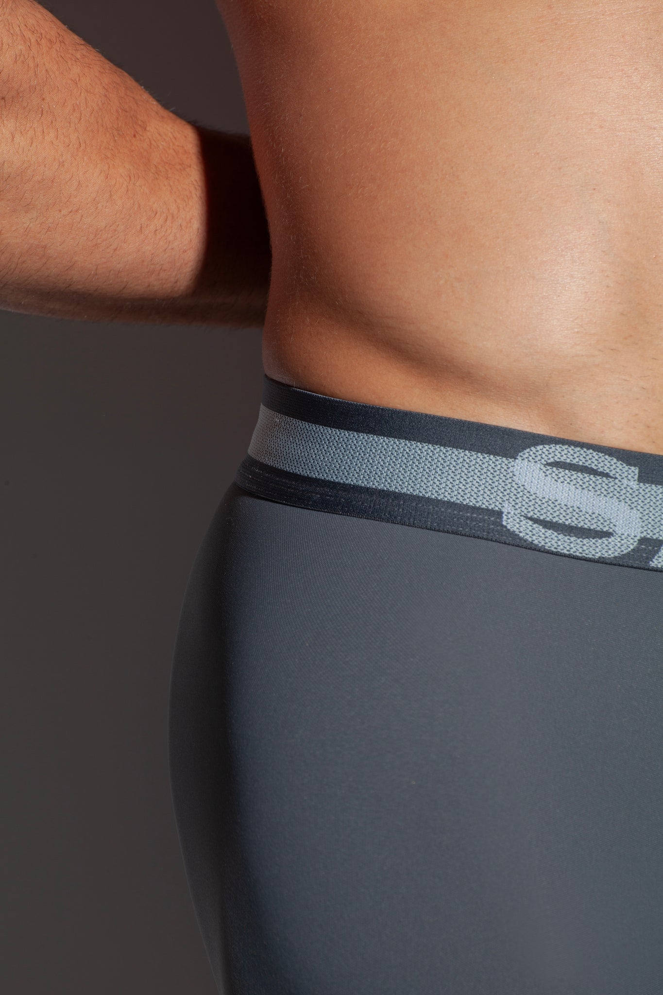 SALIGIA Grey Nylon Anaerobic Club Trunk - BANG & STRIKE (view 5)