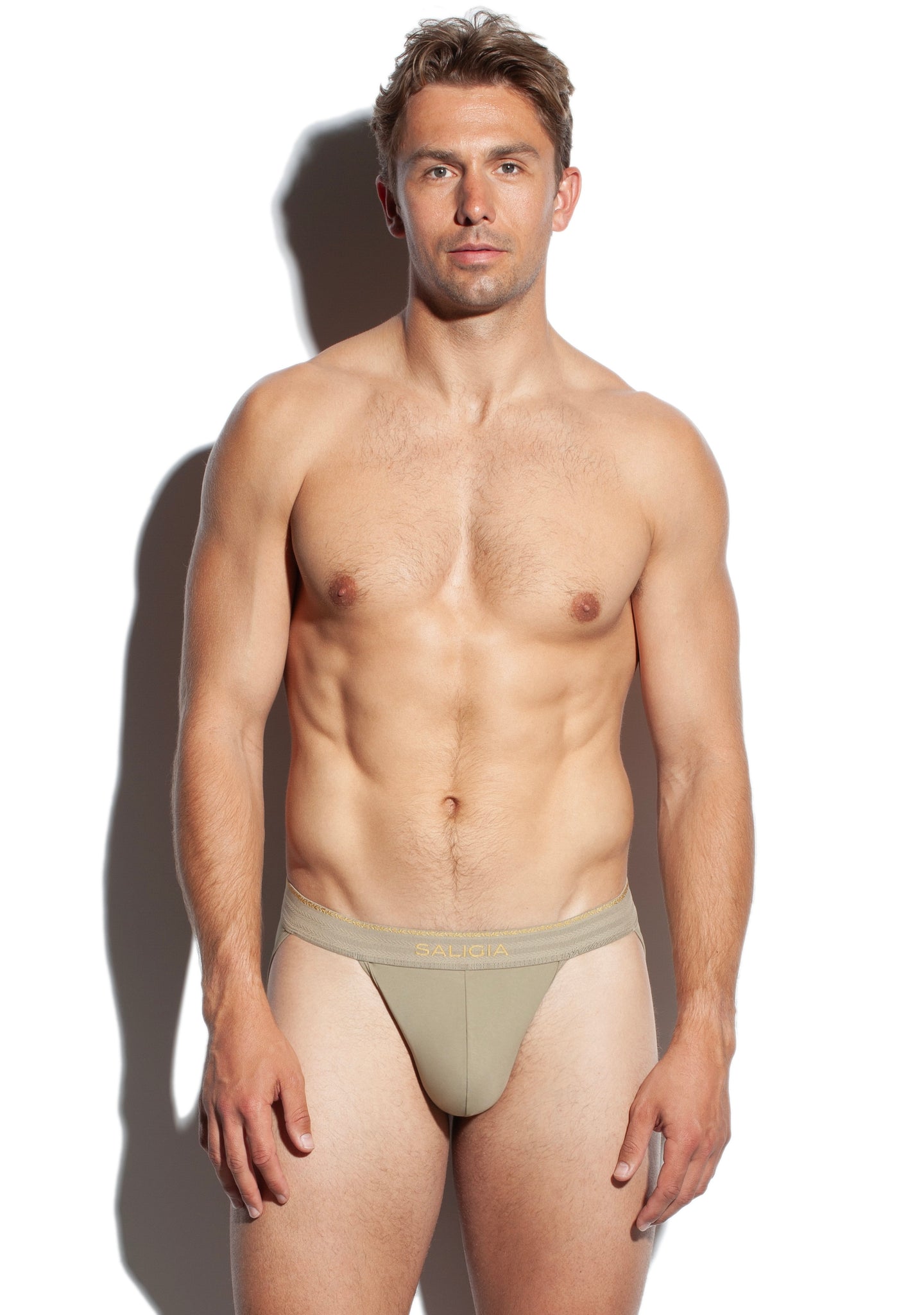 SALIGIA Khaki Greek 140s Cotton Olive Sport Brief - BANG & STRIKE