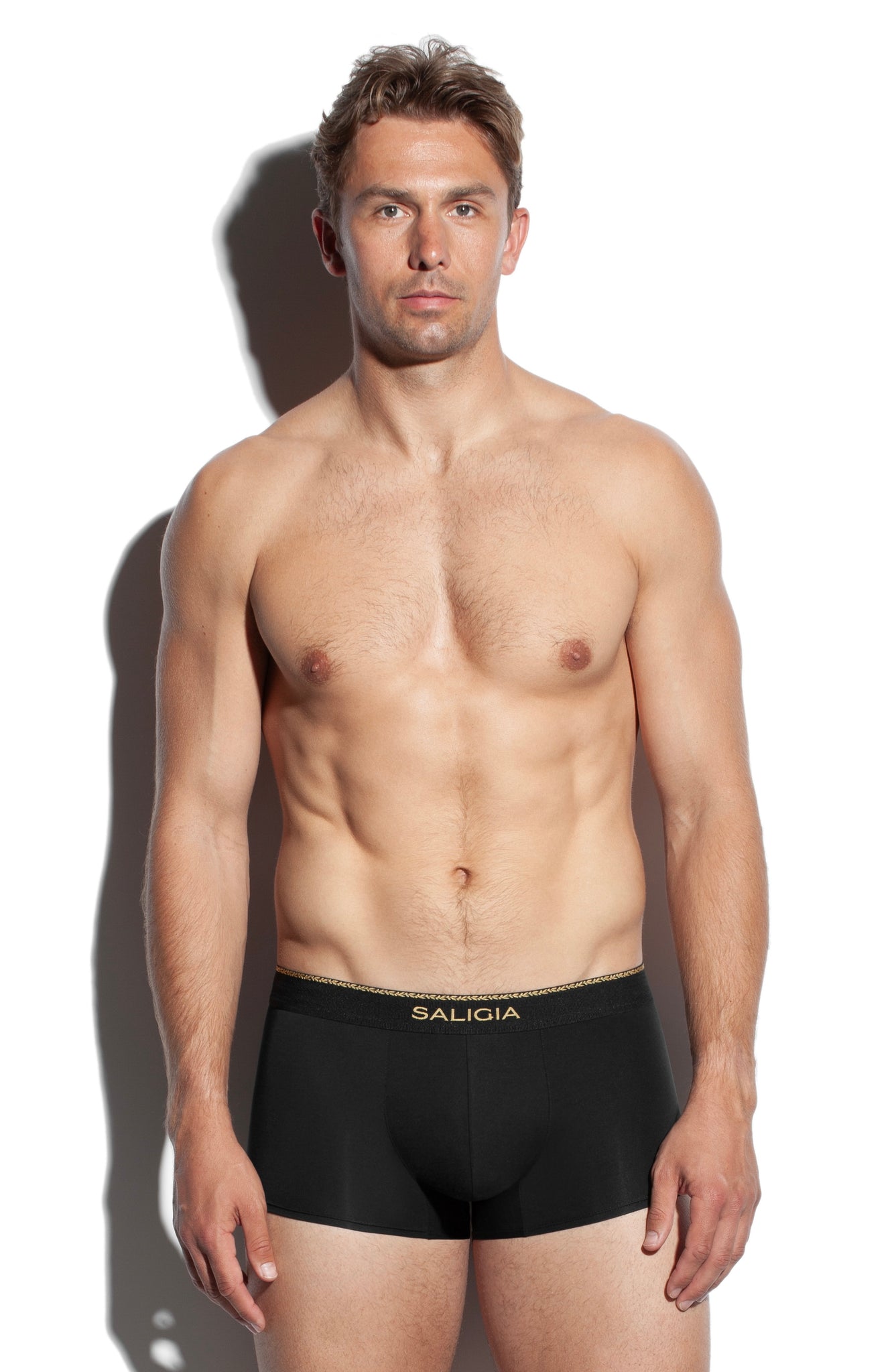SALIGIA Black Greek 140s Cotton Olive Trunk - BANG & STRIKE