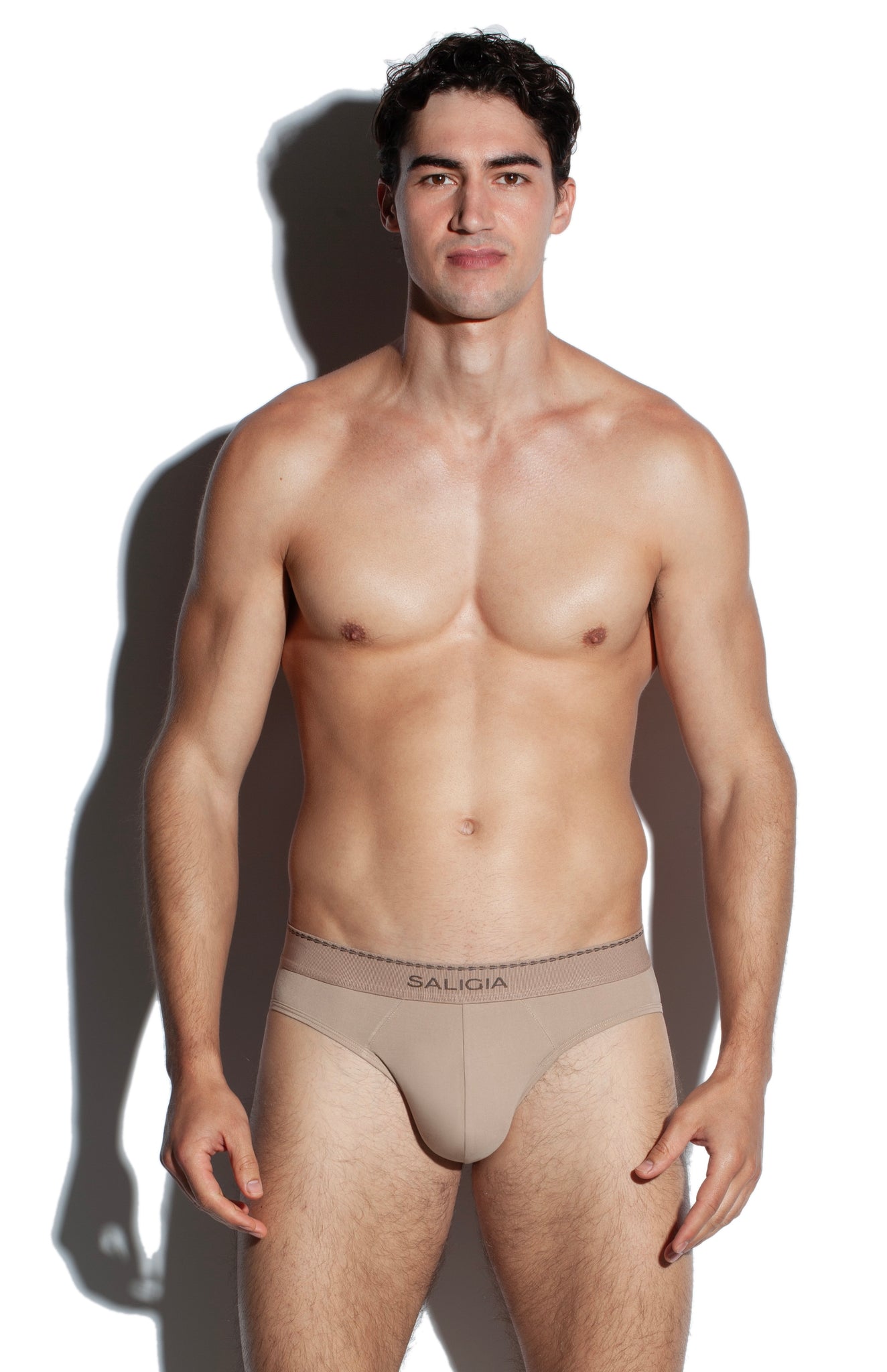 SALIGIA Brown Greek Lyocell Acanthus Brief - BANG & STRIKE