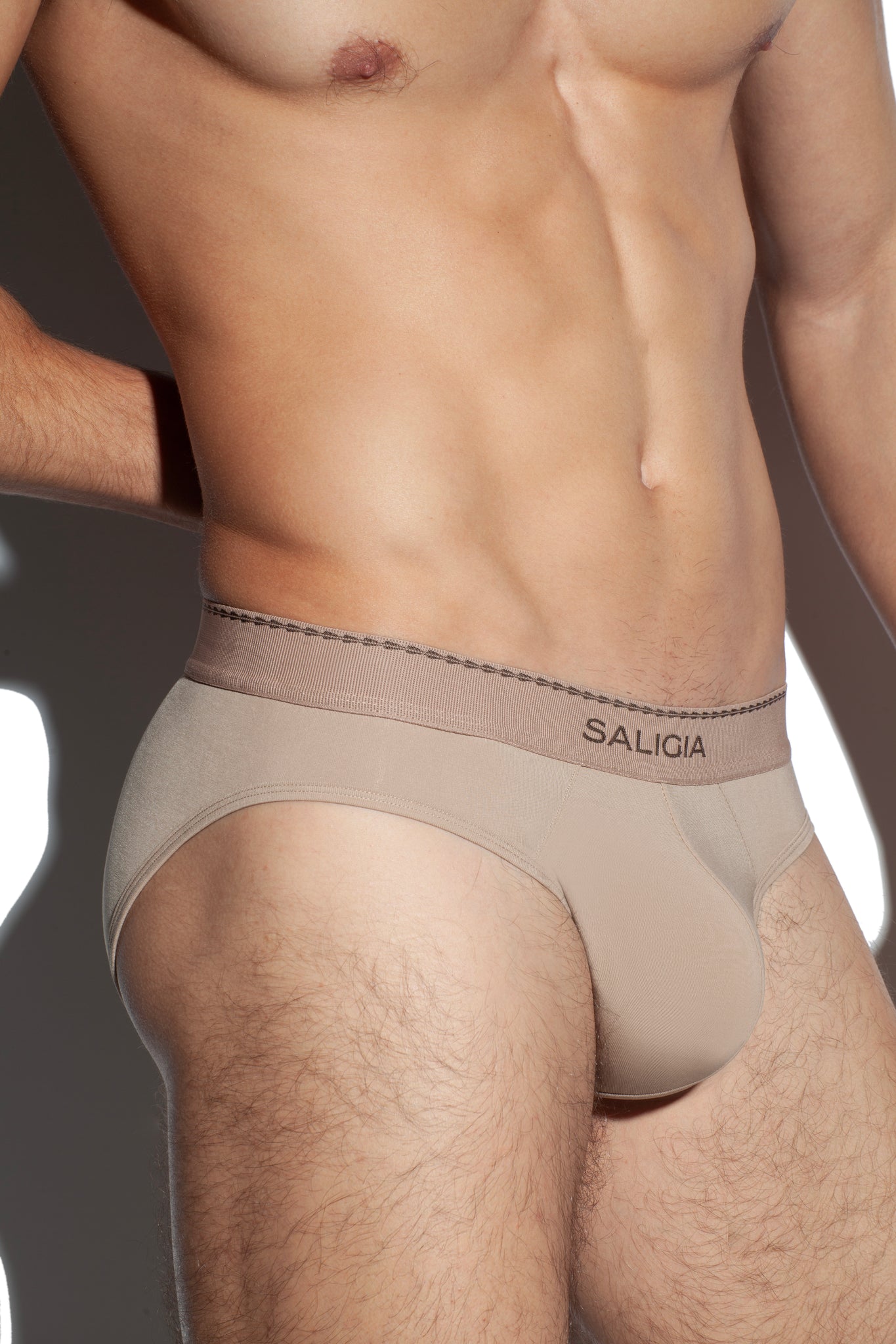 SALIGIA Brown Greek Lyocell Acanthus Brief - BANG & STRIKE (view 7)
