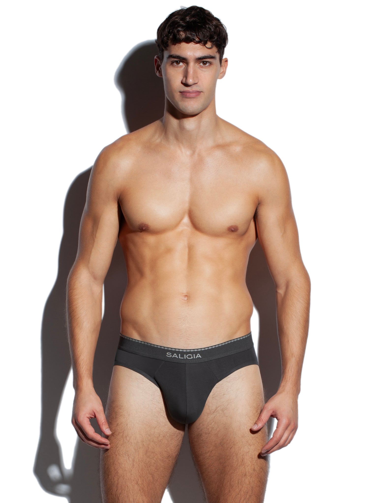 SALIGIA Black Greek Lyocell Acanthus Brief - BANG & STRIKE
