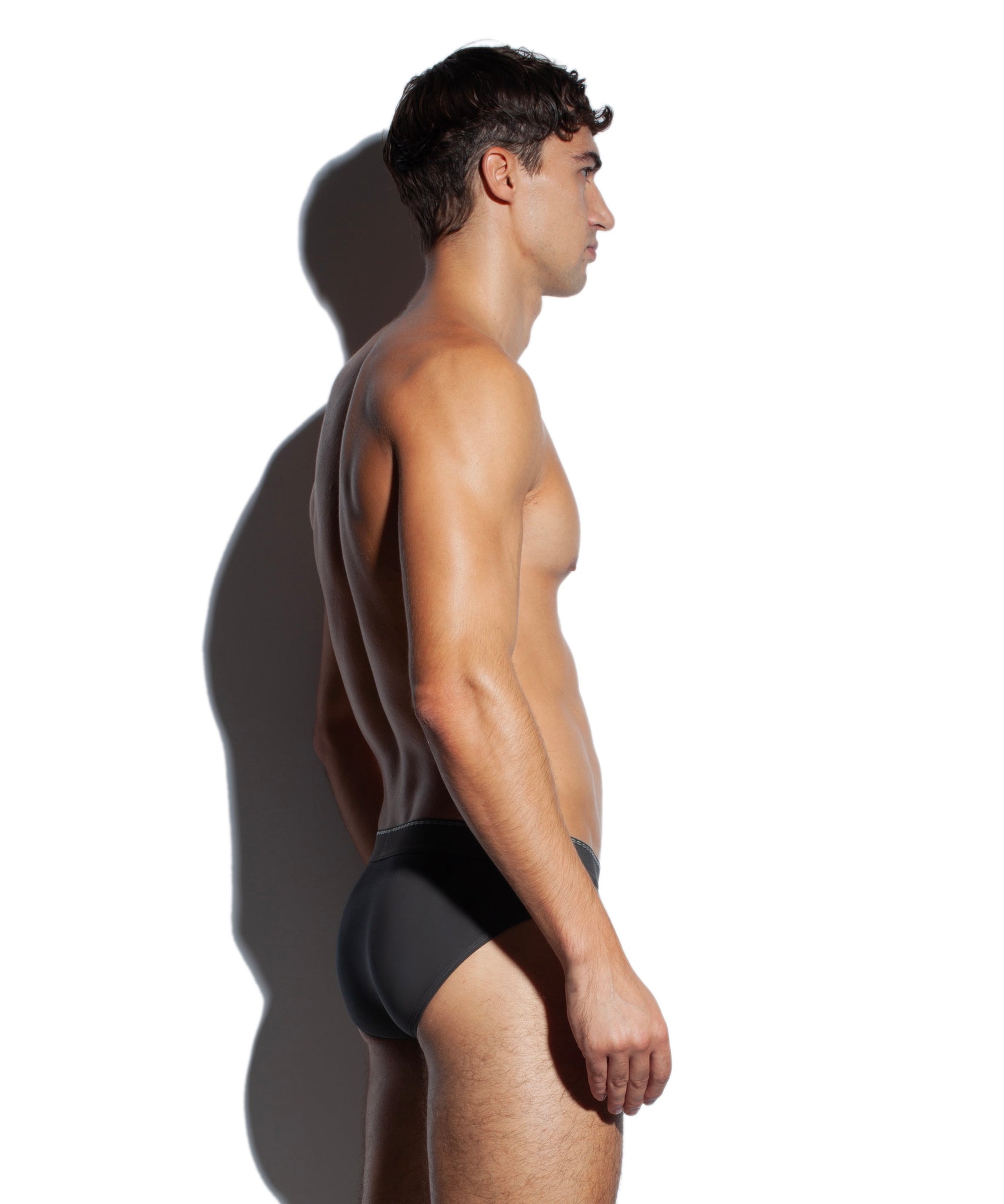 SALIGIA Black Greek Lyocell Acanthus Brief - BANG & STRIKE (view 3)