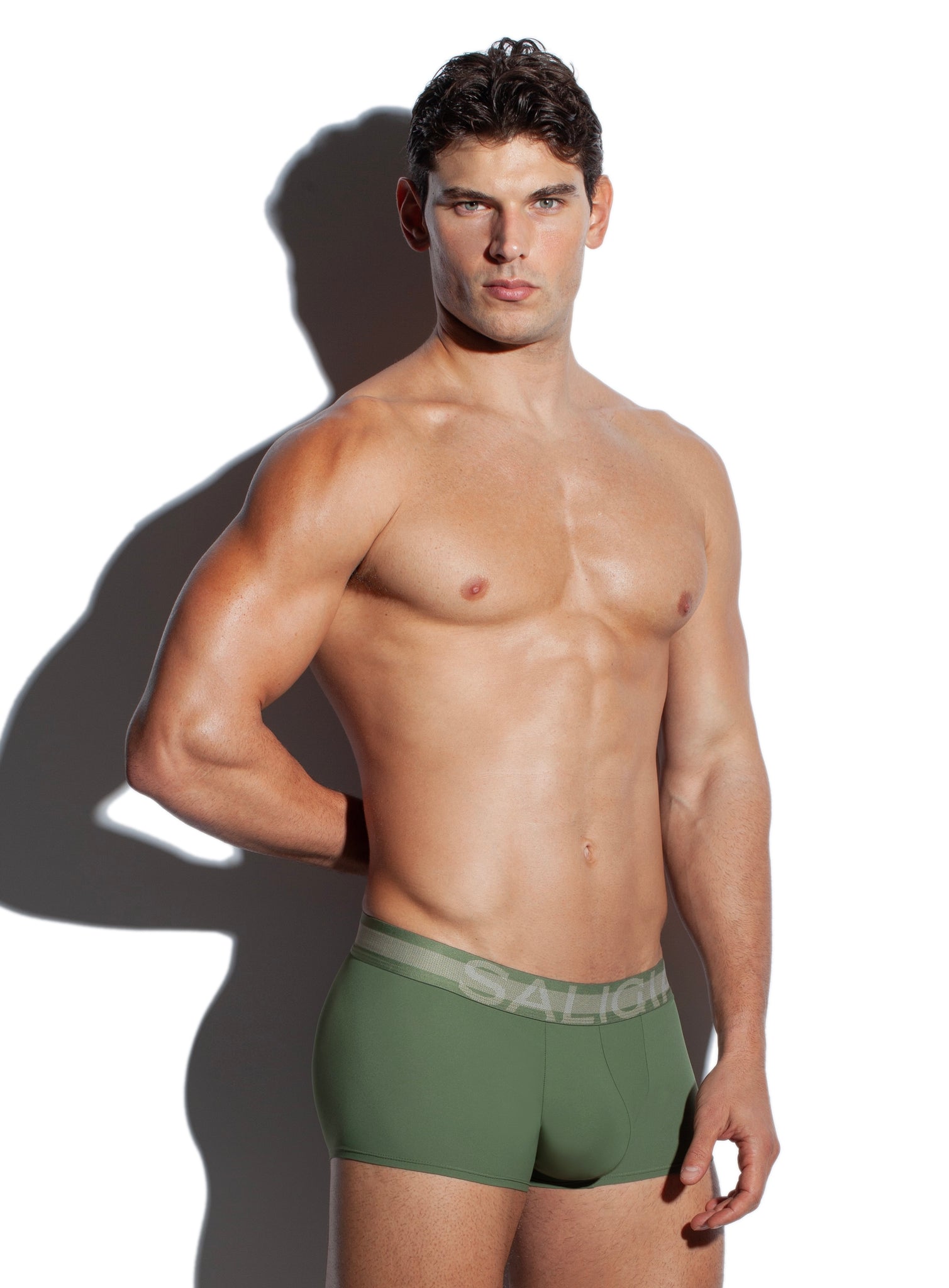 SALIGIA Green Nylon Anaerobic Club Trunk - BANG & STRIKE (view 2)
