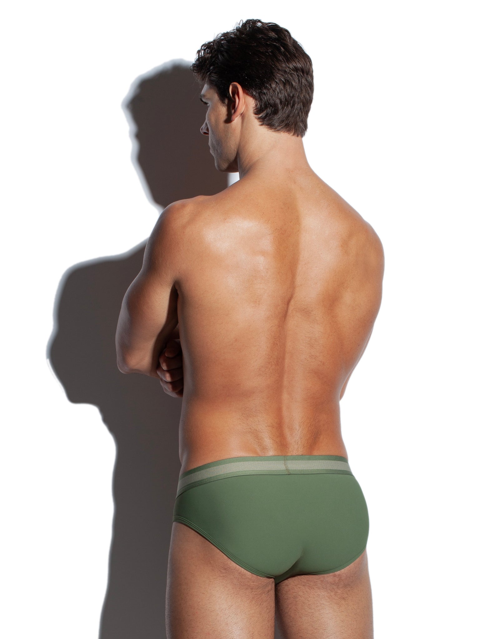 SALIGIA Green Nylon Anaerobic Club Brief - BANG & STRIKE (view 4)