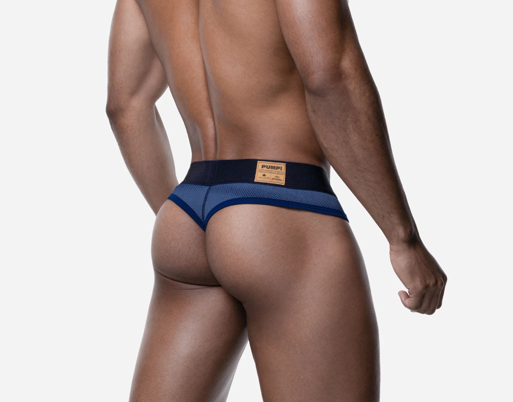 PUMP! Washed Denim Indigo Thong - BANG & STRIKE (view 2)