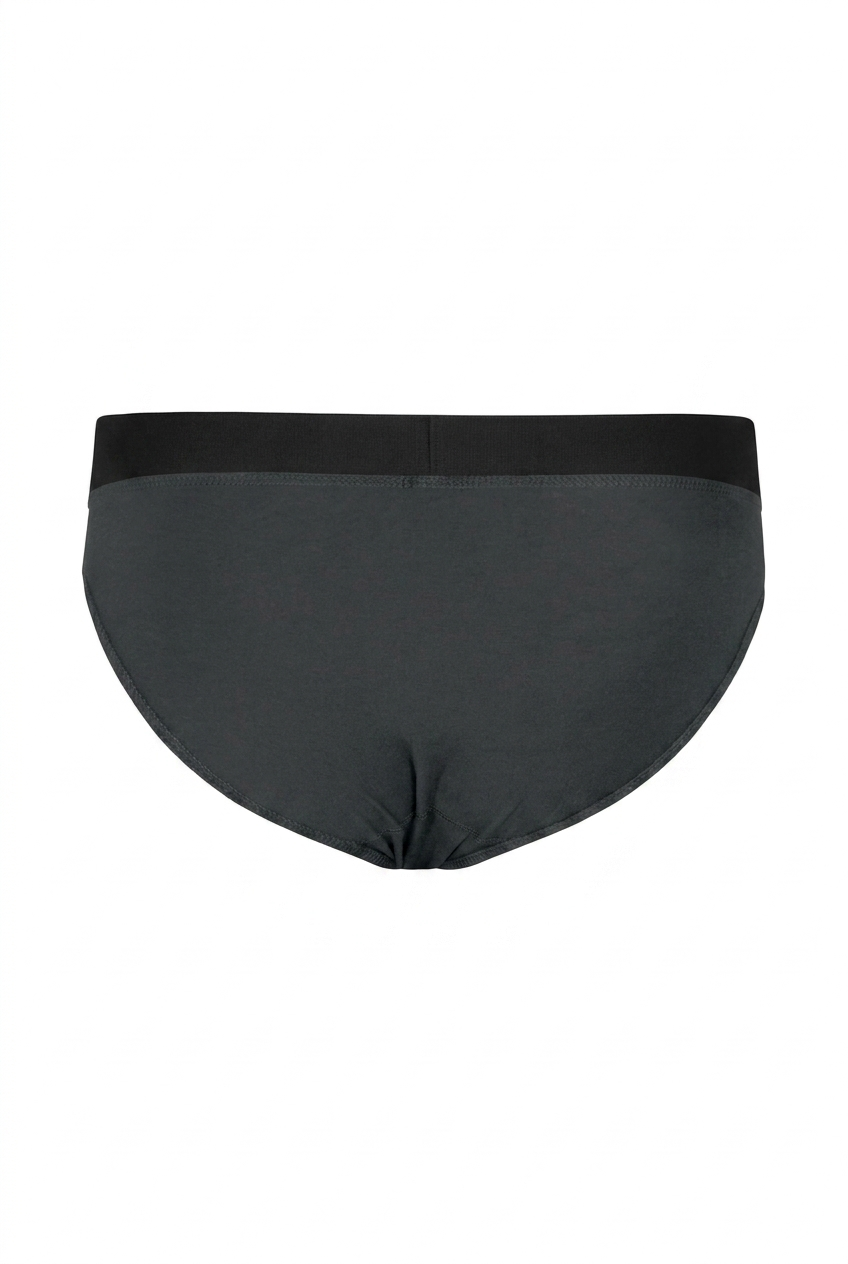 STRIKE PRO Core Cotton Hip Brief in Graphite grey, back product shot