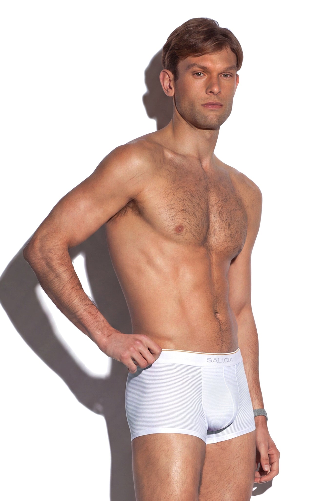 SALIGIA White Modal Classic Striped Trunk