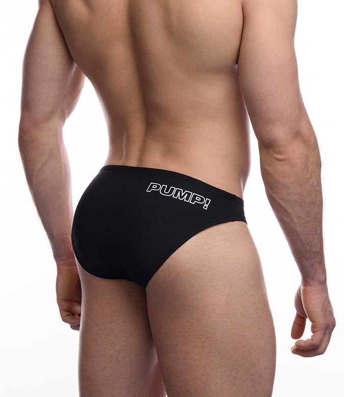 PUMP! Black Water Cheekies Swim Brief - BANG & STRIKE