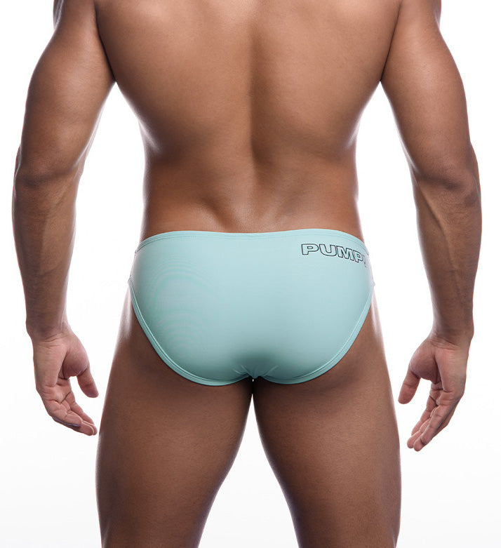 PUMP! Retro Teal Water Cheekies Swim Brief - BANG & STRIKE