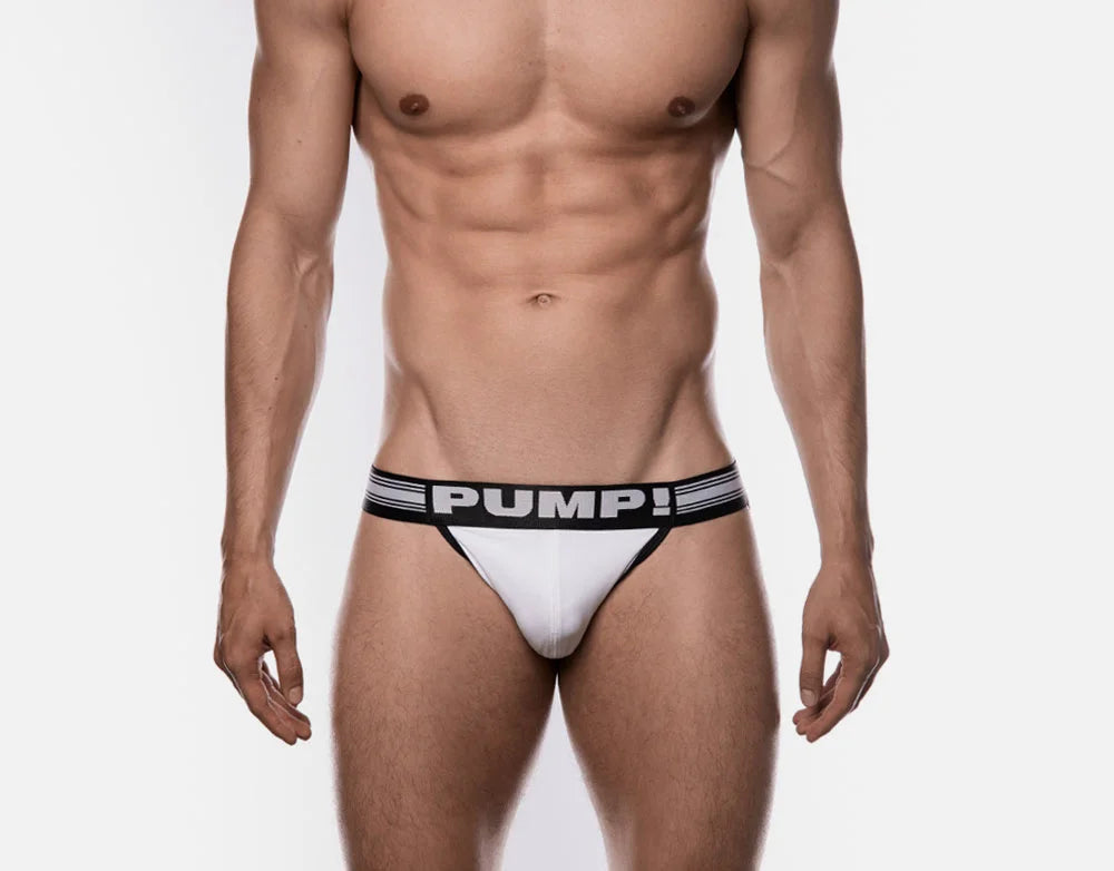 PUMP! FREE-FIT White JockStrap - BANG & STRIKE