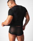 TEAMM8 Allure Sheer Cropped Tee Noir (view 3)