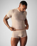 TEAMM8 Allure Sheer Cropped Tee Husk