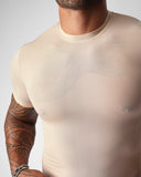 TEAMM8 Allure Sheer Cropped Tee Husk