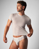 TEAMM8 Allure Sheer Cropped Tee Platinum