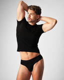 TEAMM8 Allure Sheer Cropped Tee Noir