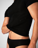 TEAMM8 Allure Sheer Cropped Tee Noir