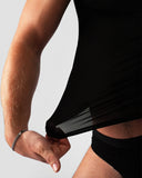 TEAMM8 Allure Sheer Cropped Tee Noir