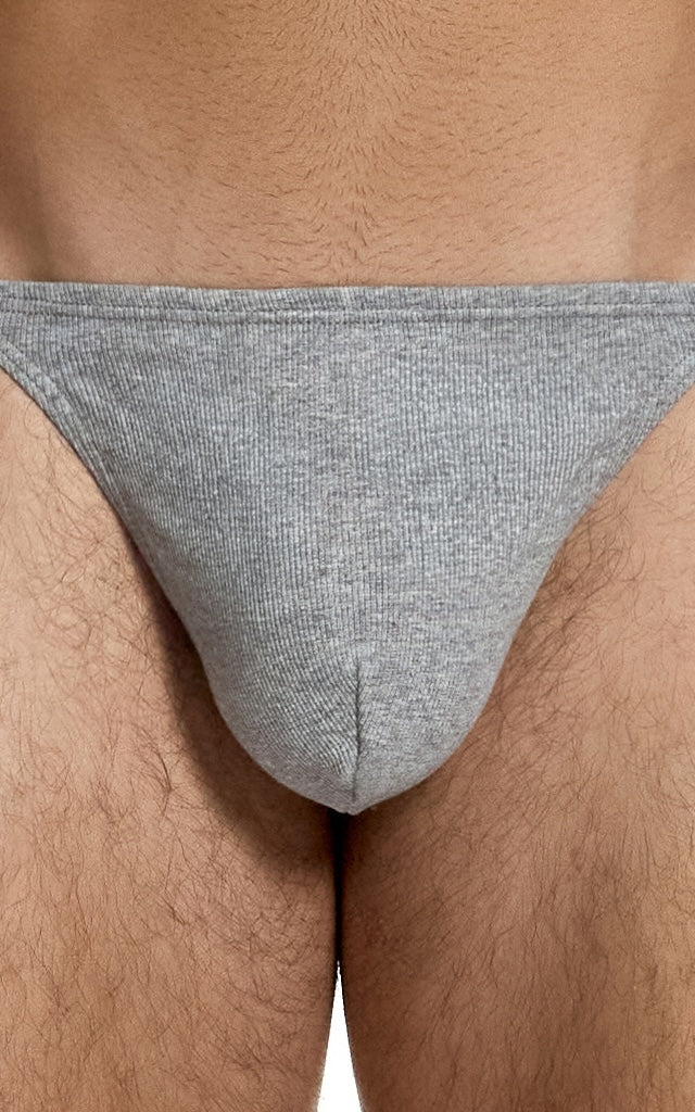Modus Vivendi Ribbed Cotton Thong Grey - BANG & STRIKE (view 5)