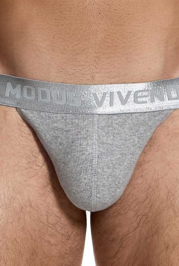 Modus Vivendi Ribbed Cotton Jockstrap Grey - BANG & STRIKE (view 5)