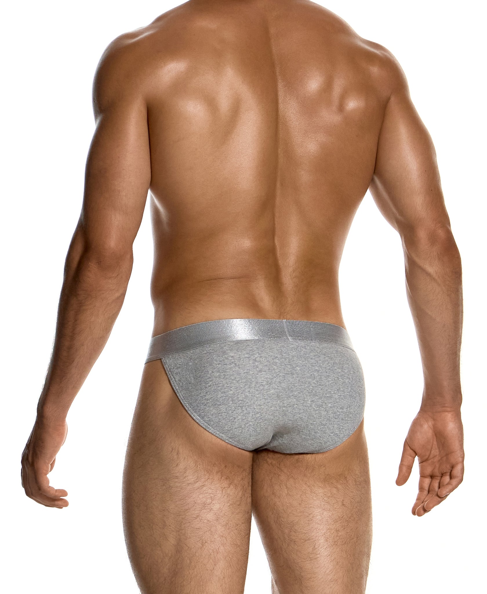 Modus Vivendi Ribbed Cotton Tanga Brief Grey - BANG & STRIKE (view 3)