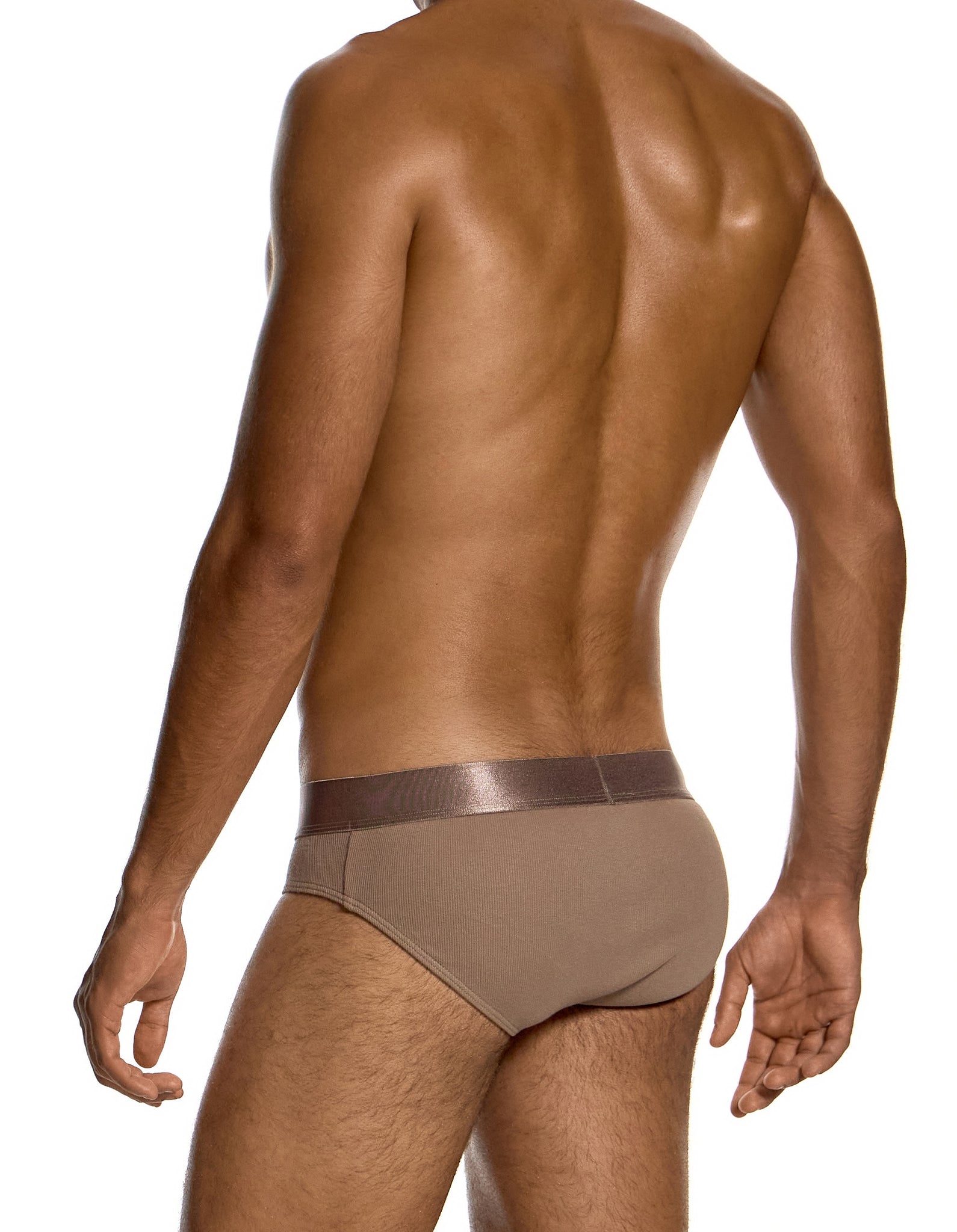 Modus Vivendi Ribbed Cotton Classic Brief Dark Skin - BANG & STRIKE (view 4)