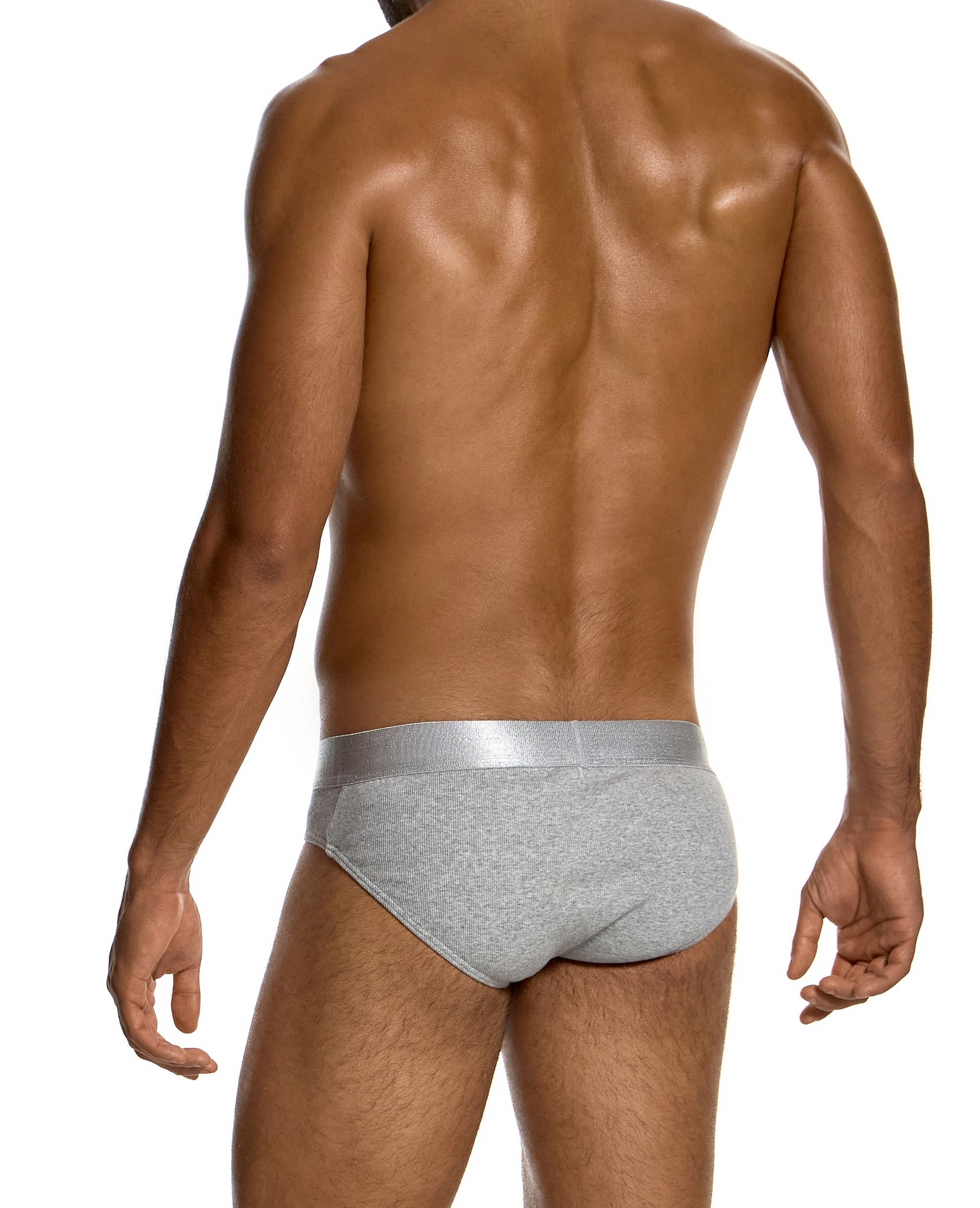 Modus Vivendi Ribbed Cotton Classic Brief Grey - BANG & STRIKE (view 3)