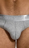 Modus Vivendi Ribbed Cotton Classic Brief Grey - BANG & STRIKE (view 6)