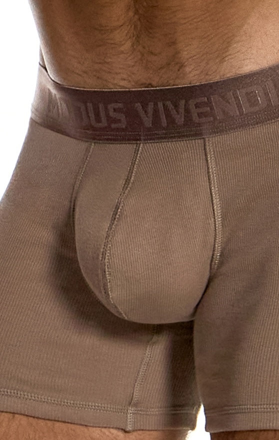 Modus Vivendi Ribbed Cotton Long Boxer Dark Skin - BANG & STRIKE (view 6)