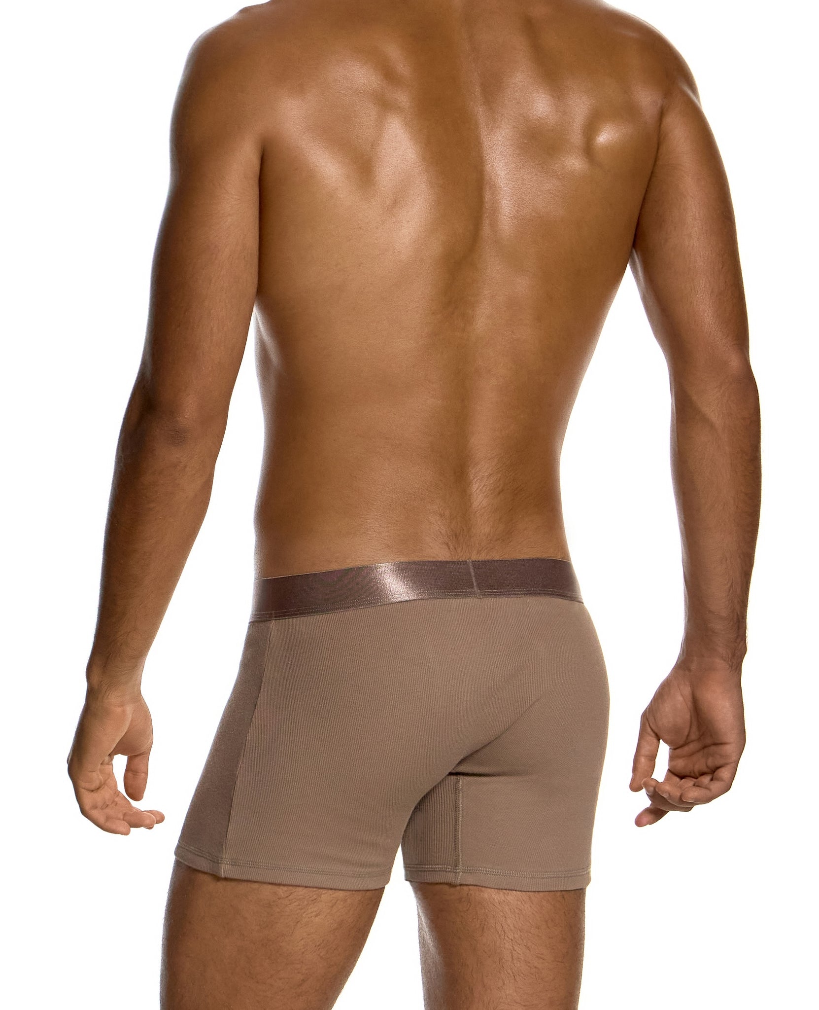 Modus Vivendi Ribbed Cotton Long Boxer Dark Skin - BANG & STRIKE (view 3)