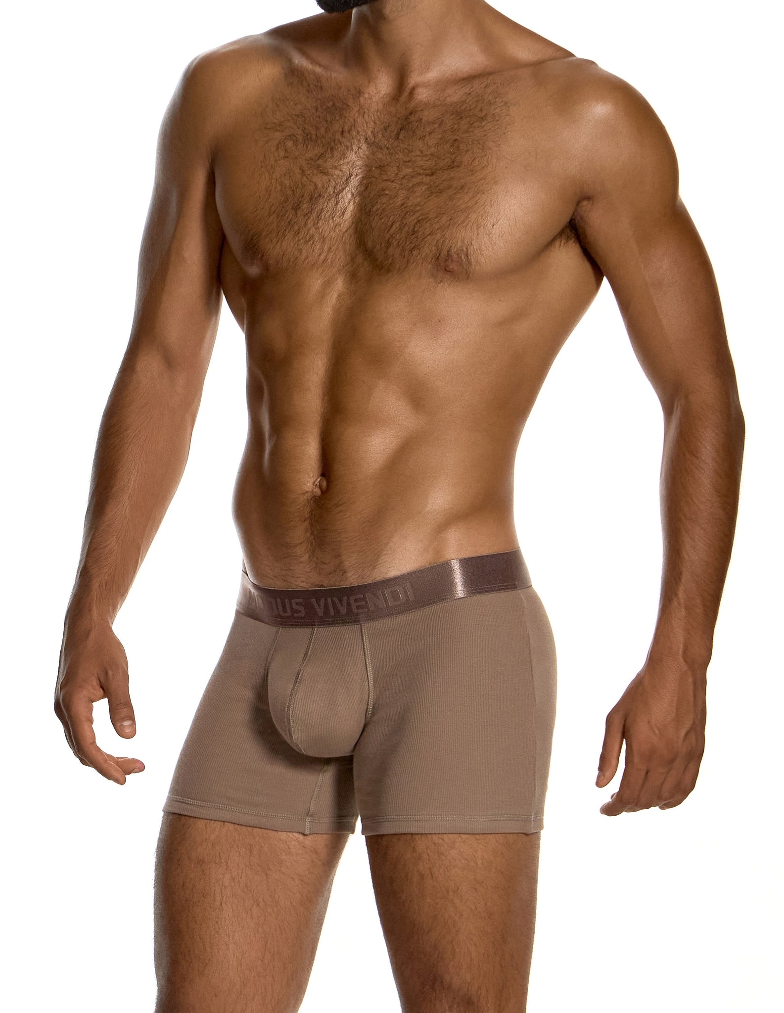 Modus Vivendi Ribbed Cotton Long Boxer Dark Skin - BANG & STRIKE (view 2)