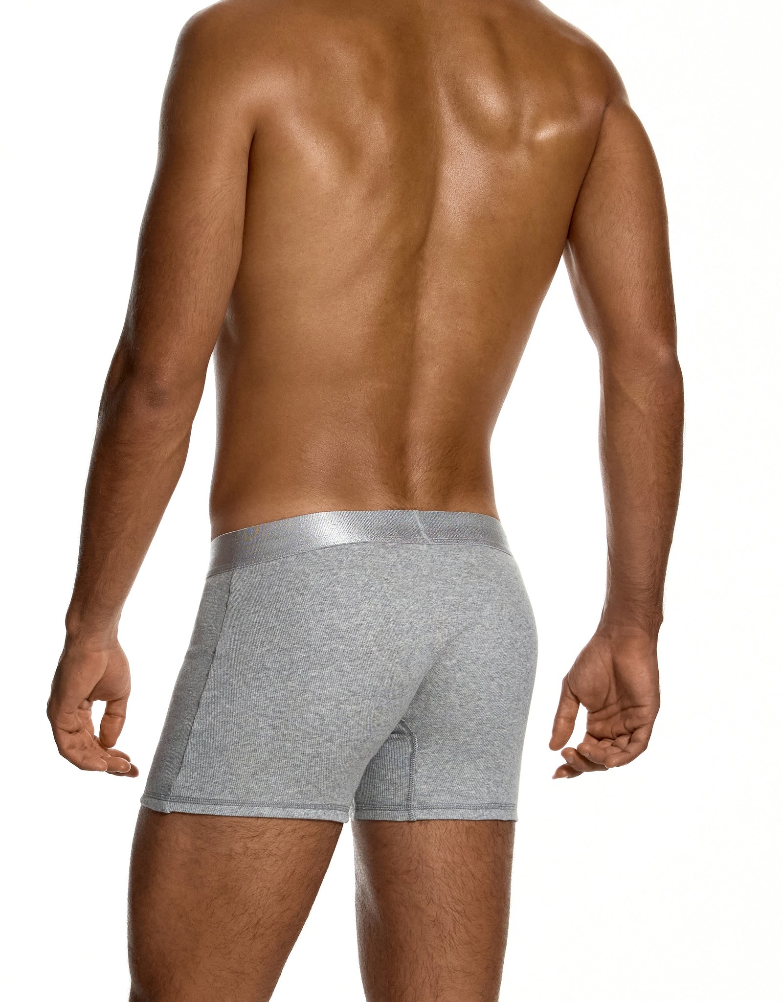 Modus Vivendi Ribbed Cotton Long Boxer Grey - BANG & STRIKE (view 4)