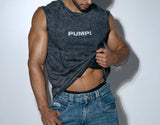 PUMP! Washed Denim Black Tank Top - BANG & STRIKE