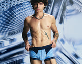 PUMP! Washed Denim Bubble Blue Boxer - BANG & STRIKE