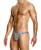 Modus Vivendi Black Striped Low Cut Swim Brief - BANG & STRIKE (view 4)