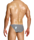 Modus Vivendi Black Striped Low Cut Swim Brief - BANG & STRIKE (view 3)