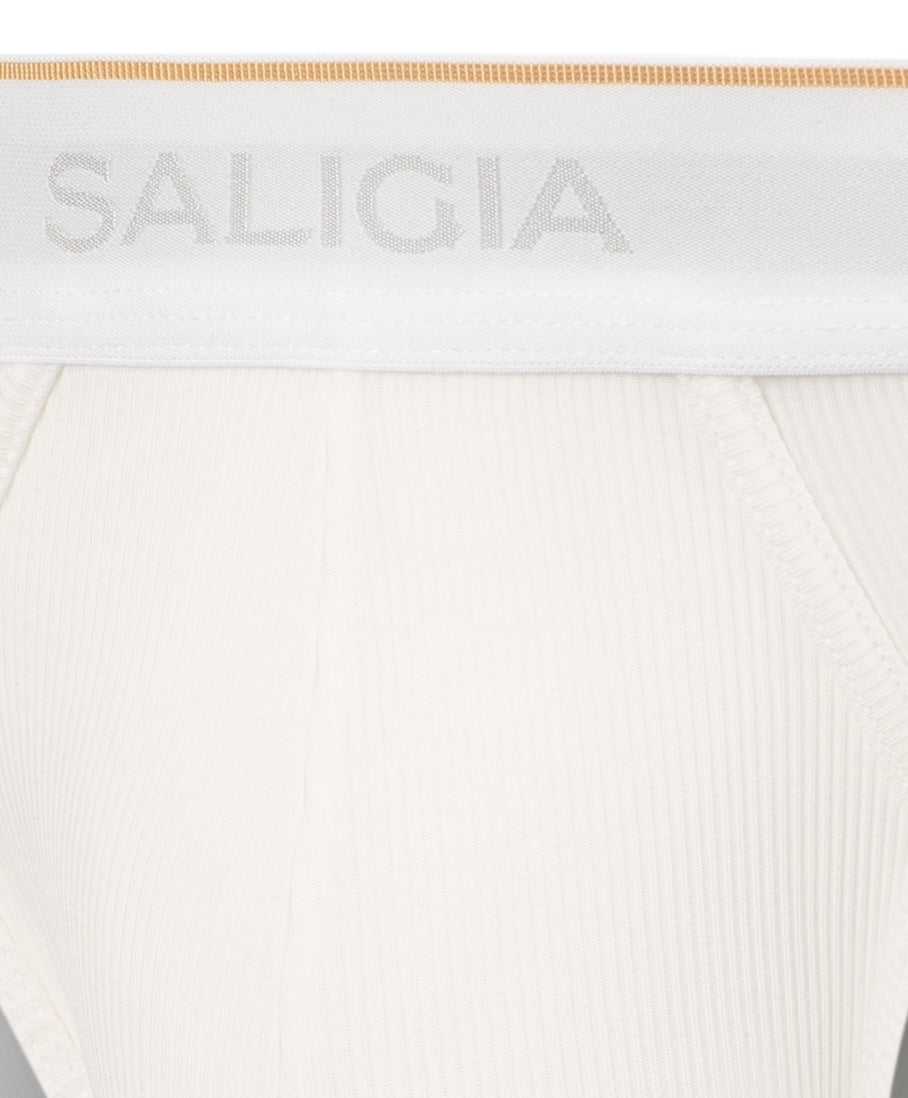 SALIGIA Soft TENCEL White Ribbed Brief - BANG & STRIKE (view 4)