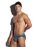 SALIGIA Grey Nylon Anaerobic Club Brief - BANG & STRIKE (view 2)
