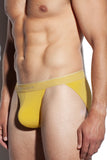 SALIGIA Yellow Greek 140s Cotton Olive Sport Brief - BANG & STRIKE (view 5)