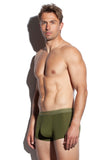 SALIGIA Green Greek 140s Cotton Olive Trunk - BANG & STRIKE (view 2)