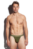 SALIGIA Green Greek 140s Cotton Olive Sport Brief - BANG & STRIKE