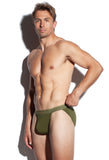 SALIGIA Green Greek 140s Cotton Olive Sport Brief - BANG & STRIKE (view 2)