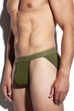 SALIGIA Green Greek 140s Cotton Olive Sport Brief - BANG & STRIKE (view 5)
