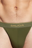 SALIGIA Green Greek 140s Cotton Olive Sport Brief - BANG & STRIKE (view 7)