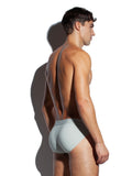 SALIGIA Grey Greek Lyocell Acanthus Sport Brief - BANG & STRIKE (view 3)