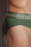 SALIGIA Green Nylon Anaerobic Club Brief - BANG & STRIKE (view 3)