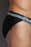 SALIGIA Black Nylon Anaerobic Club Sport Brief - BANG & STRIKE (view 7)