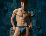 PUMP! Washed Denim Indigo Blue Jockstrap - BANG & STRIKE (view 2)